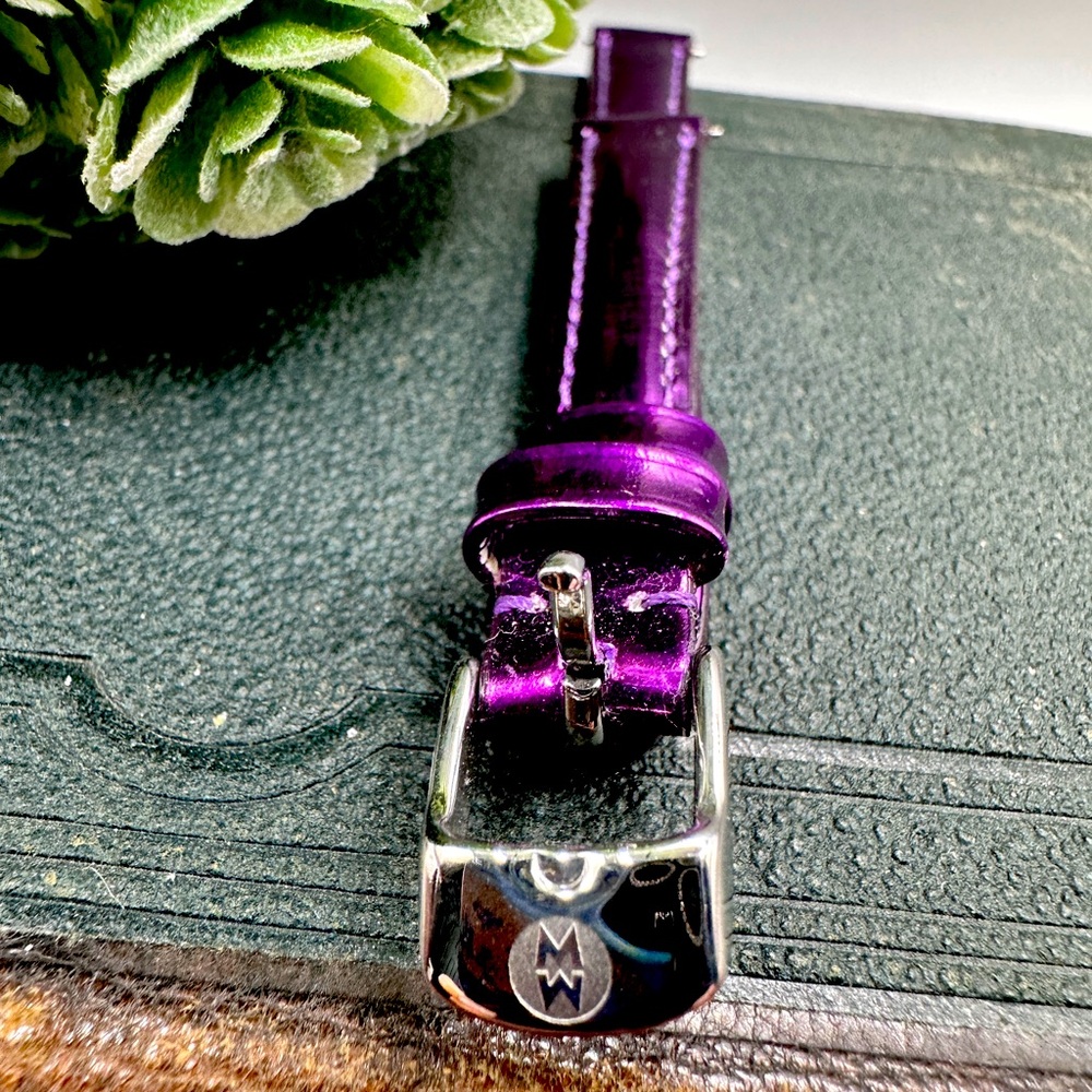 Purple Leather Michele Watch band 12mm